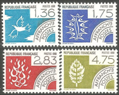 330 France Yv 198-201 Oiseau Bird Feu Fire Feuille Leaf Préoblitéré Precancel MNH ** Neuf SC (72a) - 1964-1988