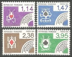 330 France Yv 182-185 Cartes Jouer Playing Cards Préoblitéré Precancel MNH ** Neuf SC (66) - 1964-1988