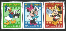 329 France Disney Donald Minnie Mickey Se-tenant Film Movie Cinéma (691) - Disney