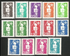 329 France Marianne Du Bicentennaire 14 Stamps MNH ** (639b) - Otros & Sin Clasificación