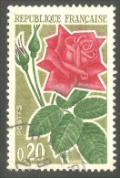 329 France Yv 1356 Rose (435) - Rosen