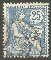 329 France Yv 127 Mouchon 25c Bleu (383) - 1900-02 Mouchon