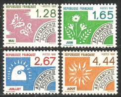 330 France Yv 190-93 4 Saisons Mai Août Préoblitéré Precancel MNH ** Neuf SC (137) - 1964-1988