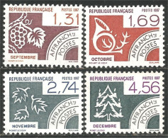 330 France Yv 194-97 4 Saisons Septembre Décembre Préoblitéré Precancel MNH ** Neuf SC (136) - 1964-1988