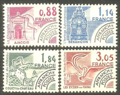 330 France Yv 170-173 Chapelle Ajaccio Horloge Besançon Préoblitéré Precancel MNH ** Neuf SC (116b) - Abbayes & Monastères