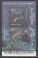 2006 Brazil Sharks Marine Life  Souvenir Sheet MNH - Neufs