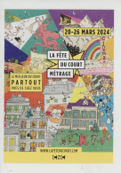 Cinéma "Fête Du Court Métrage 2024" - Camille Tardieu Illustratrice - Poulpe Poisson Monstre Astronaute - Affiches Sur Carte