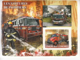 2008 Comoros Fire Trucks Pompiers Souvenir Sheet MNH - Comoros