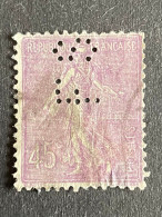 FRANCE F N° 197 Semeuse FS 89 Indice 2 Semeuse Perforé Perforés Perfins Perfin !! - Sonstige & Ohne Zuordnung