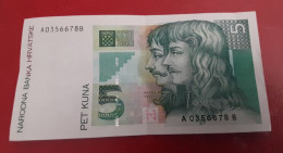 CROATIA HRVATSKA 5 KUNA 1993 P-28a Serial: AB XF++ - Kroatien