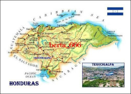 Honduras Country Map New Postcard * Carte Geographique * Landkarte - Honduras