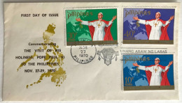 Timbre - PHILIPPINES - Visite Du Pape Paul VI - Novembre 1970 - Enveloppe 1er Jour - Premier Jour D'émission - Pilipinas - Filippine