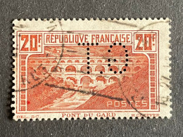 FRANCE G N° 262 Pont Du Gard G.T 127 Indice 3 Perforé Perforés Perfins Perfin Superbe !! - Used Stamps