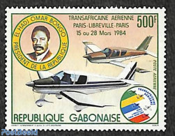 Gabon 1984 Transafrica Rallye 1v, Mint NH, Transport - Aircraft & Aviation - Nuevos