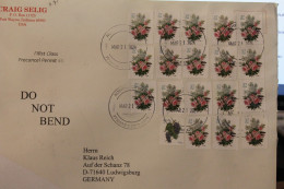 U.S.A. 2004; Blumen Pfingstrose, 37 Cent; 3 Verschiedene Zähnungen; Portogerecht - Brieven En Documenten