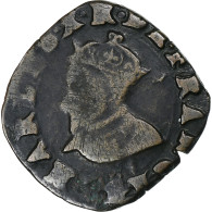 France, Charles X, Double Tournois, 1592, Troyes, Cuivre, TB, Gadoury:510 - 1589-1610 Hendrik IV