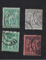 N° 65-66-71-91  Oblitérés, Pas De Défauts Majeurs,  Qualité Standard, Cote 103€ - 1876-1878 Sage (Type I)