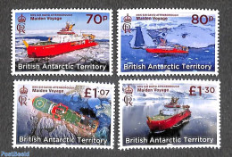 British Antarctica 2022 RSS Sir David Attenborough Maiden Voyage 4v, Mint NH, Transport - Ships And Boats - Schiffe