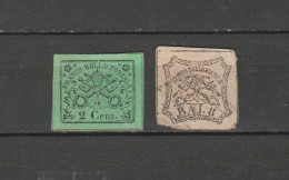 N°9 & 12 = 2 TIMBRES ANCIENS ETATS DE L'EGLISE OBLITERE & NEUF DE 1852 & 1867  Cote : 100 € - ...-1929 Prefilatelia