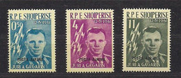 Albanie 1962 Yvertn° LP PA 57-59 B Black Overprint Noir *** MNH Cote 375 € Gagarin Et Vostok I Espace - Albania