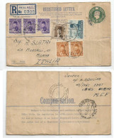 UK MEF Middle East Forces 13jun1946 Reg. PSE 3d From FPO 655 Cairo + Egypt 7stamps X 85mills 13jun To Italy 17/19jun - Poststempel