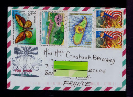 Gc8436 Rep.D. MALAGASY MUSIC (Bill Clinton +Louis Armstrong) /fleurs Flora JACARANDÁS Butterflies Papillons Mail LUCHEUX - Schmetterlinge