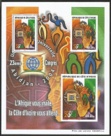 Ivory Coast Côte D’Ivoire 2001 UPU Congress National Flag Mi. Block 35 Mint MNH - Côte D'Ivoire (1960-...)