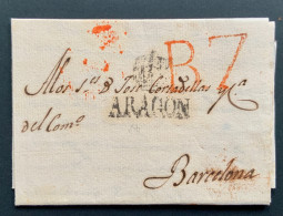 Zaragoza A Barcelona. 1820 Aragon. - ...-1850 Prephilately