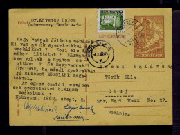 Gc8437 MAGYAR Railway Trains Postal Stationery Used Industry Factories Mailed CLUJ - Factories & Industries