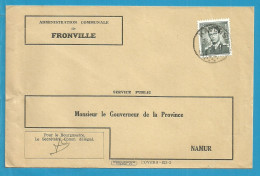 924 Op Brief ADMINISTRATION COMMUNALE De FRONVILLE Met Stempel HAVERSIN - 1953-1972 Brillen