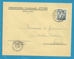 924 Op Brief ADMINISTRATION COMMUNALE D'YVOIR Met Stempel YVOIR - 1953-1972 Glasses