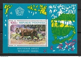 1977 MNH Indonesia Block 25A  Tiger, Postfris** - Indonesia