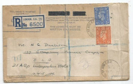 UK Britain Reg Letter London 13apr1946 With KG6 Regular D2+d2.5 - Recycling Reuse Of Paper - Covers & Documents