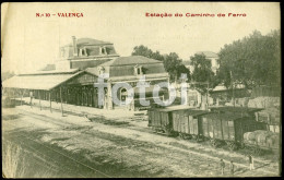 1921 POSTCARD ESTAÇAO COMBOIOS TRAIN STATION VALENÇA MINHO PORTUGAL POSTAL CARTE POSTALE Stamped Timbre - Stations With Trains