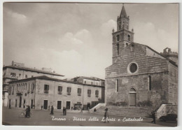 Cartolina Viaggiata Affrancata Teramo Piazza Della Libertà E Cattedrale 1955 Francobollo 10 Lire - Teramo