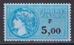 France -  Timbre Fiscal 5.00 Fr  Sans Gomme - Altri & Non Classificati