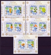 Costa D'Avorio 2005 Europa Cept 5 S/S **/MNH VF - Côte D'Ivoire (1960-...)