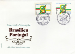 Brésil Portugal 1993 FDC Mixte Emission Commune Portugal Brasil Joint Issue Mixed FDC Friendship Treaty - Gemeinschaftsausgaben