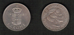 DENMARK   1 KRONE 1985 (KM # 862.3) #7807 - Denemarken