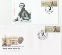 Arménie Russie 2001 FDC 's Ivan Lazarev Emission Commune Joint Issue FDC's - Emissions Communes