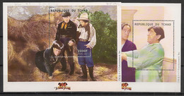 TCHAD - 2000 - Bloc Feuillet BF N°YT. 95 à 96 - The Three Stooges - Neuf Luxe ** / MNH / Postfrisch - Ciad (1960-...)