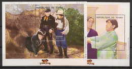 TCHAD - 2000 - Bloc Feuillet BF N°YT. 95 à 96 - The Three Stooges - Neuf Luxe ** / MNH / Postfrisch - Chad (1960-...)