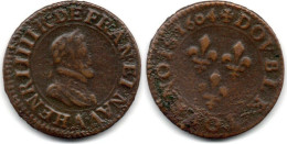 MA 34894  // France - Frankreich   Double Tournois 1604 A    Henri IV     TB+ - 1 Franc