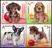 Belarus 2017. Puppies (MNH OG) Block Of 4 Stamps - Belarus