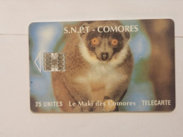 Comores-(KM-OPT-0008B)-Maki Des Comores-(8)-(25units)-(C5A153871)-used Card+1card Prepiad/gift Free - Comores