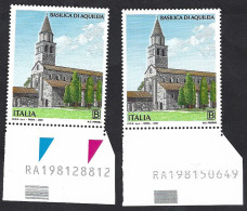 Italia 2020; Basilica Di Aquileia Con Codice Alfanumerico 2 Francobolli: Con Bordo Colorato + Con Bordo Bianco. - 2011-20: Mint/hinged