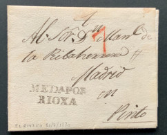 España 1830. El Rivero A Pinto. Medina Pomar Rioxa Rioja. - ...-1850 Prefilatelia