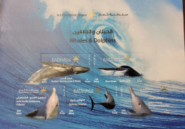 O) 2020 OMAN, WHALES  - HUMPBACK,  BLUE, DOLPHINS - BOTTLENOSE, SPINNER, MNH - Omán