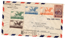 Lebanon - October 7, 1946 Registered Beyrouth Cover To The USA - Lebanon