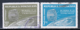 Dominican Republic 1970 Mi# 960-961 Used - World Telecommunications Day / Communications Satellite / Space - Noord-Amerika